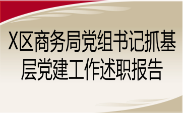 X区商务局党组书记抓基层党建工作述职报告