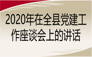 2020年在全县党建工作座谈会上的讲话