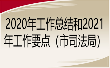 2020年工作总结和2021年工作要点（市司法局）