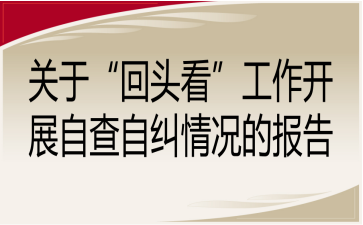 关于“回头看”工作开展自查自纠情况的报告