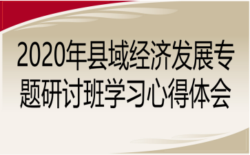 2020年县域经济发展专题研讨班学习心得体会