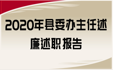 2020年县委办主任述廉述职报告