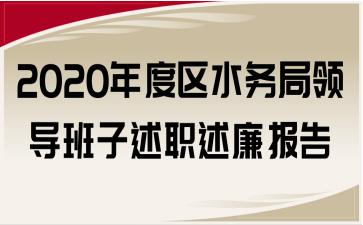 2020年度区水务局领导班子述职述廉报告