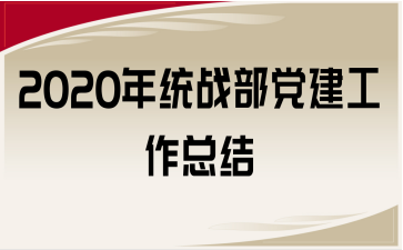 2020年统战部党建工作总结