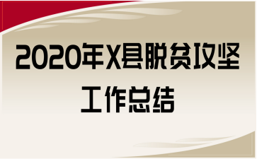 2020年X县脱贫攻坚工作总结