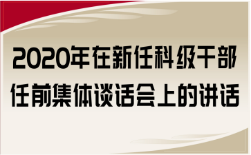 2020年在新任科级干部任前集体谈话会上的讲话
