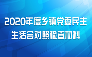 2020年度乡镇党委民主生活会对照检查材料