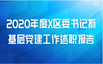 2020年度X区委书记抓基层党建工作述职报告