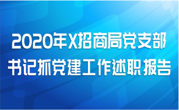 2020年X招商局党支部书记抓党建工作述职报告