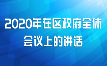 2020年在区政府全体会议上的讲话