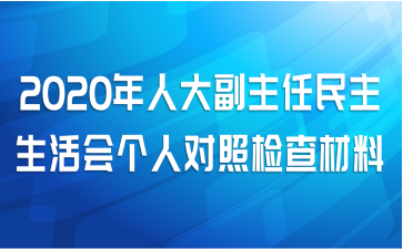 2020年人大副主任民主生活会个人对照检查材料