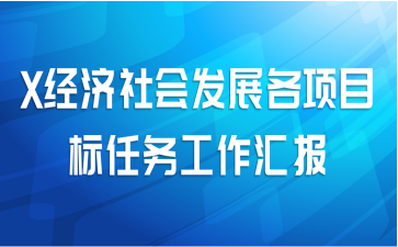 X经济社会发展各项目标任务工作汇报