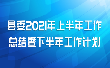 县委2021年上半年工作总结暨下半年工作计划