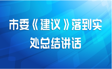 市委《建议》落到实处总结讲话