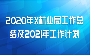 2020年X林业局工作总结及2021年工作计划