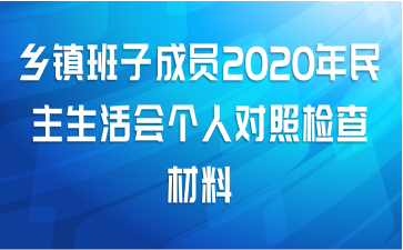 乡镇班子成员2020年民主生活会个人对照检查材料