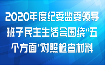 2020年度纪委监委领导班子民主生活会围绕“五个方面”对照检查材料