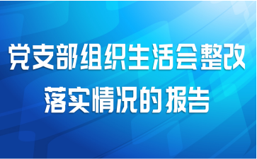党支部组织生活会整改落实情况的报告