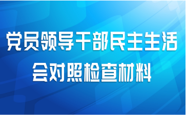党员领导干部民主生活会对照检查材料