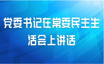 党委书记在常委民主生活会上讲话