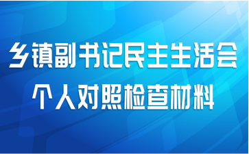 乡镇副书记民主生活会个人对照检查材料
