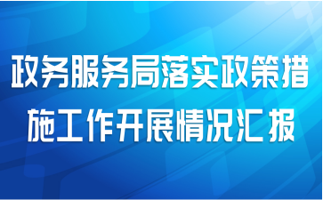 政务服务局落实政策措施工作开展情况汇报