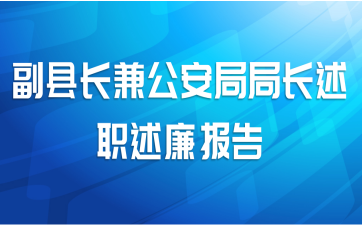 副县长兼公安局局长述职述廉报告