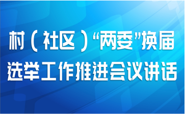 村（社区）“两委”换届选举工作推进会议讲话