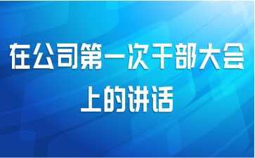 在公司第一次干部大会上的讲话