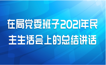 在局党委班子2021年民主生活会上的总结讲话