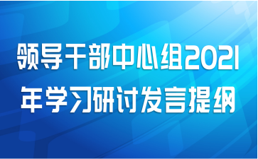 领导干部中心组2021年学习研讨发言提纲