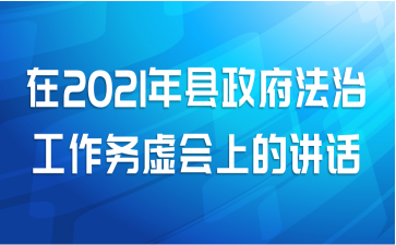 在2021年县政府法治工作务虚会上的讲话