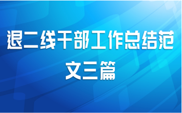 退二线干部工作总结范文三篇