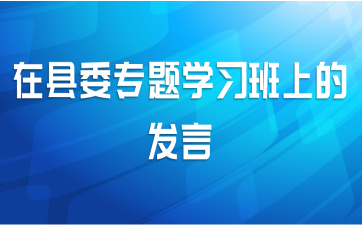 在县委专题学习班上的发言