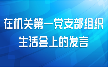 在机关第一党支部组织生活会上的发言