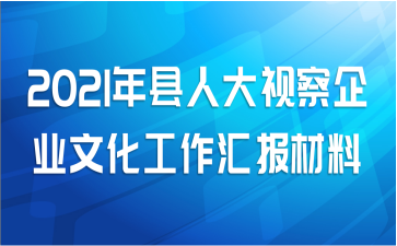 2021年县人大视察企业文化工作汇报材料