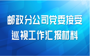 邮政分公司党委接受巡视工作汇报材料