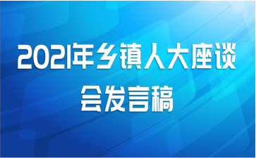 2021年乡镇人大座谈会发言稿