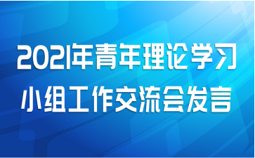 2021年青年理论学习小组工作交流会发言