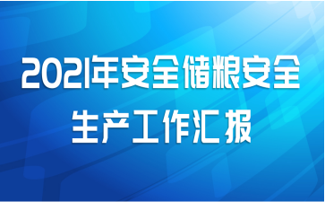 2021年安全储粮安全生产工作汇报