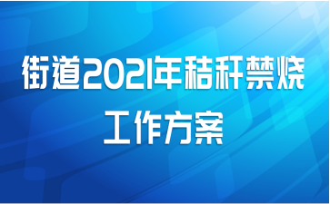 街道2021年秸秆禁烧工作方案