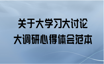 关于大学习大讨论大调研心得体会范本