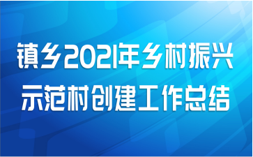 镇乡2021年乡村振兴示范村创建工作总结