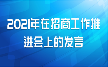 2021年在招商工作推进会上的发言