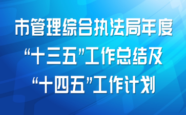 市管理综合执法局年度“十三五”工作总结及“十四五”工作计划