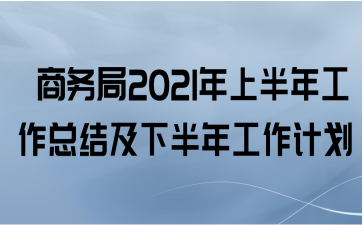  商务局2021年上半年工作总结及下半年工作计划