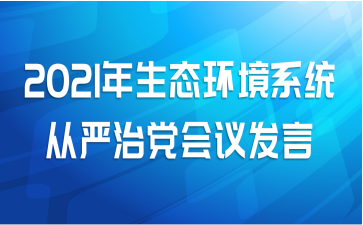 2021年生态环境系统从严治党会议发言