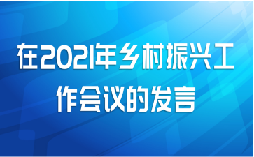在2021年乡村振兴工作会议的发言