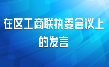 在区工商联执委会议上的发言