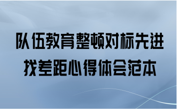 队伍教育整顿对标先进找差距心得体会范本